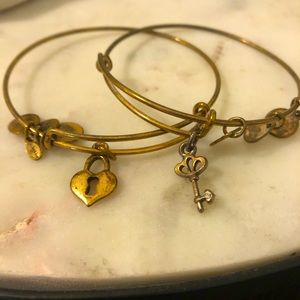 Alex and Ani Key and Key Hole Set Rose Gold